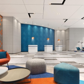 现代假日酒店大堂3D模型下载